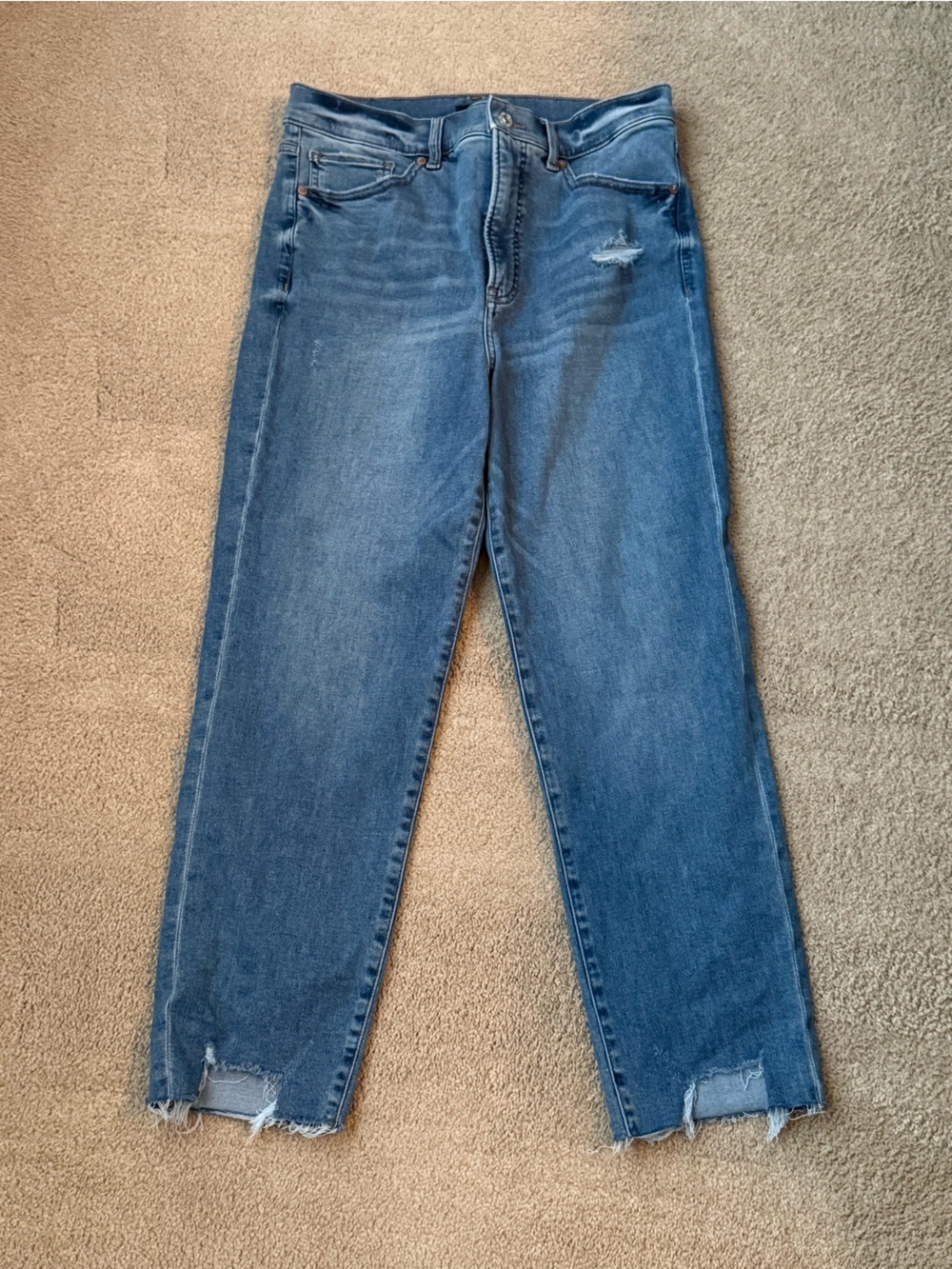 Express Mom Jean Super High Rise Distressed Released Hem Jeans Size 10